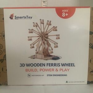 NIP 3D Wooden Ferris Wheel Build, power, and play kit by Smarts Toy